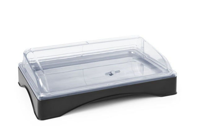 HENDI Rolltop-Display gekühlt - GN 1 / 1 – Set inkl. Kühlelement – 555 × 357 × 175 mm – Produktansicht