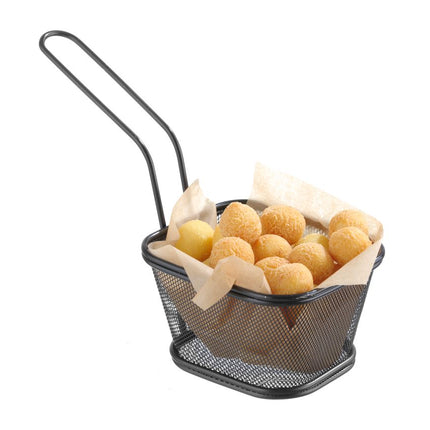 HENDI Miniatur-Frittierkörbe stapelbar – schwarz – 130 × 115 × 80 mm – weitere Produktansicht
