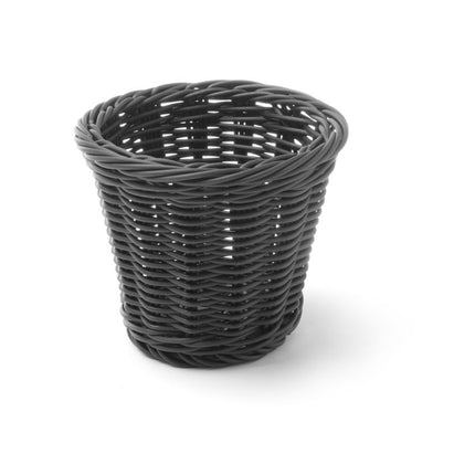 HENDI Snack-Korb – Schwarz – Ø 130 × H 110 mm – Produktansicht