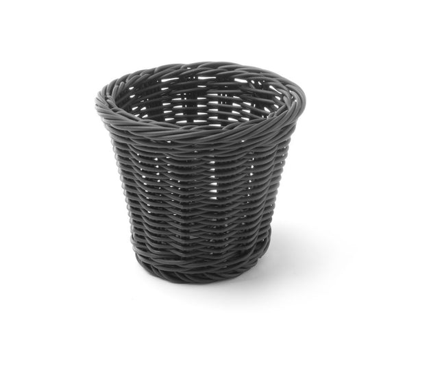 HENDI Snack-Korb – Schwarz – Ø 130 × H 110 mm – Produktansicht