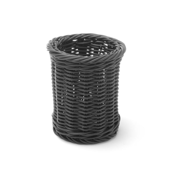 HENDI Besteckkorb – Schwarz – Ø 100 × H 120 mm – Produktansicht