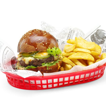 HENDI Servierkörbe im Fastfood-Stil – Rot – 272 × 175 × 38 mm – 6 Stück – weitere Produktansicht