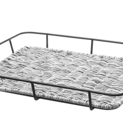 HENDI Brotkorb mit Edelstahlrand – Hellgrau – 400 × 300 × 50 mm – Produktansicht