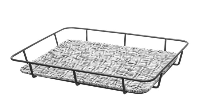 HENDI Brotkorb mit Edelstahlrand – Hellgrau – 400 × 300 × 50 mm – Produktansicht