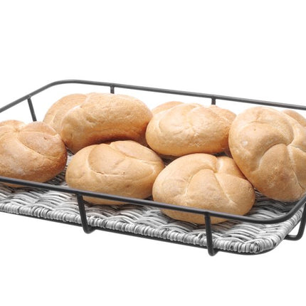 HENDI Brotkorb mit Edelstahlrand – Hellgrau – 400 × 300 × 50 mm – weitere Produktansicht