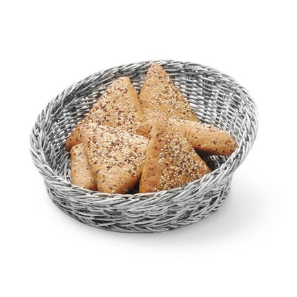 HENDI Brotkorb – rund abgeschrägt – Hellgrau – Ø 310 × H 120 mm – weitere Produktansicht