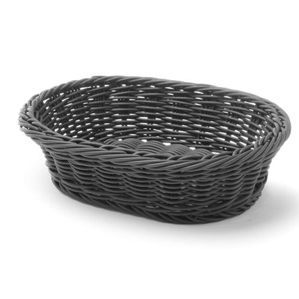 HENDI Brotkorb – oval – Schwarz – 250 × 190 × 65 mm – Produktansicht