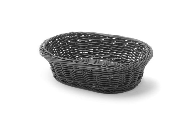 HENDI Brotkorb – oval – Schwarz – 250 × 190 × 65 mm – Produktansicht