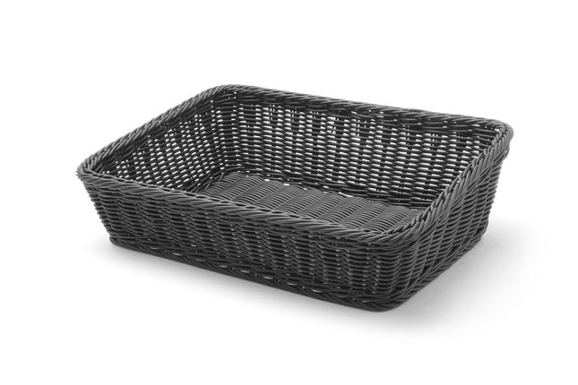 HENDI Brotkorb – abgeschrägt – Schwarz – 400 × 300 × 120 mm – Produktansicht