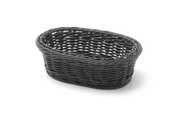 HENDI Brotkorb – oval – Schwarz – 190 × 120 × 60 mm – Produktansicht