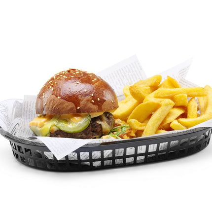 HENDI Servierkörbe im Fastfood-Stil – Schwarz – 272 × 175 × 38 mm – 6 Stück – weitere Produktansicht