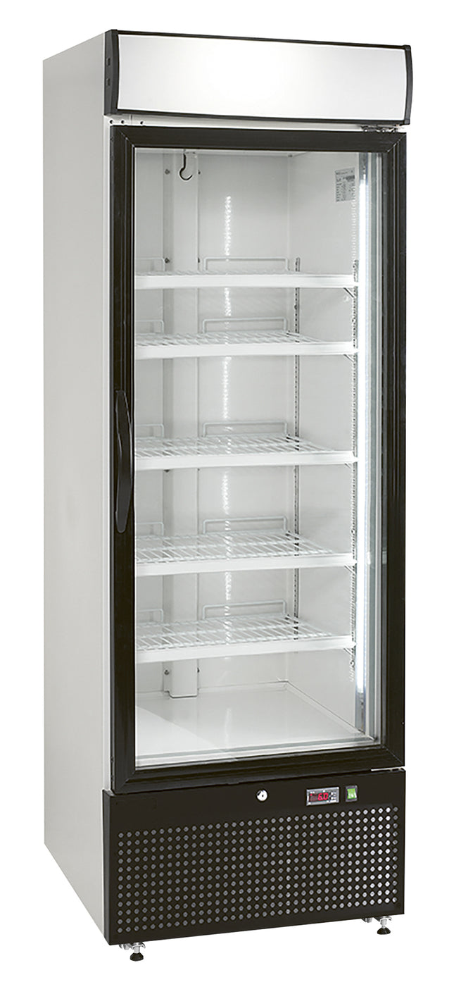 NordCap Glastürtiefkühlschrank TKU 440 G-LED mit beleuchtetem Werbe-Display