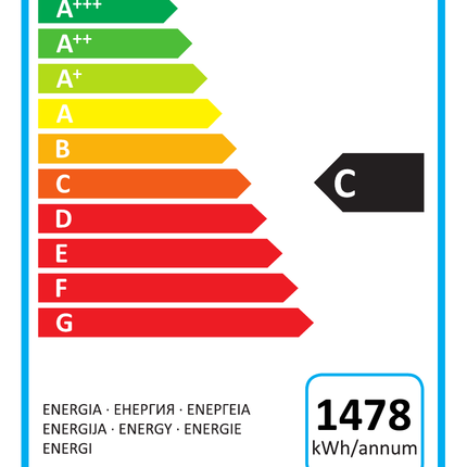 NordCap COOL-LINE Tiefkühlschrank TKU 620 CHR für GN 2/1 – Energielabel