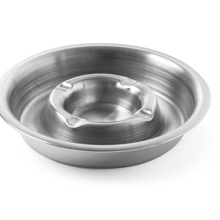 HENDI Aschenbecher mit Rinne – Ø 160 × H 30 mm – Produktansicht