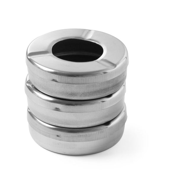 HENDI Aschenbecher mit Deckel – Ø 90 × H 28 mm – 3 Stück – Produktansicht