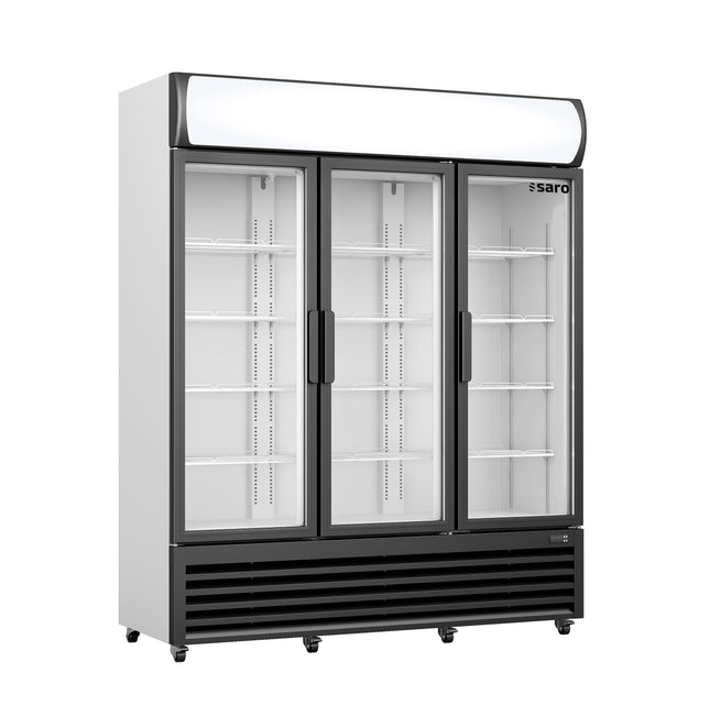 Saro Kühlschrank mit 3 Glastüren + Werbetafel Modell GTK 1065 975 L