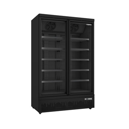 Saro Tiefkühlschrank mit 2 Glastüren Modell GTK 930 PRO - schwarz 702 L
