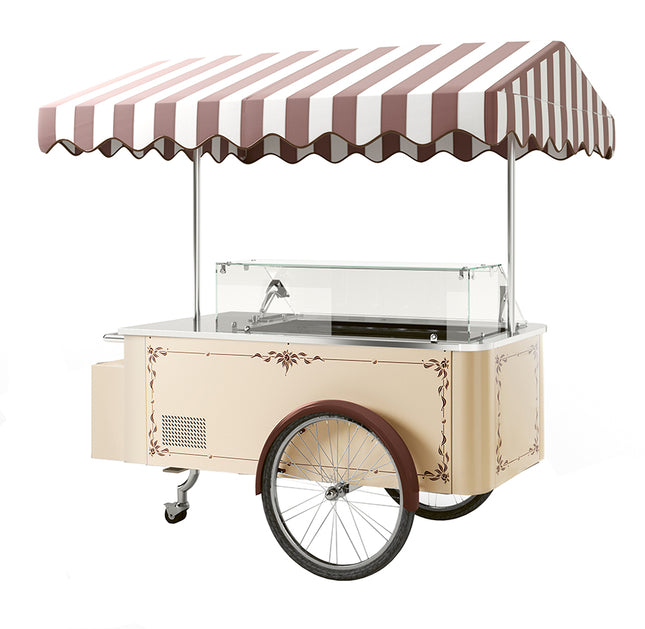 NordCap Speiseeiswagen CARRETTINO CARAPINE NEW BEIGE für 8 runde Carapina-Behälter 7