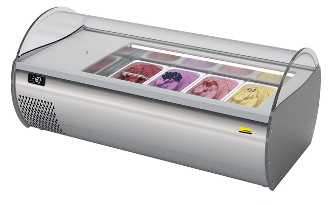 NordCap Auftisch-Eisvitrine MICROGEL 4 für 4 x 5 l Eisschalen