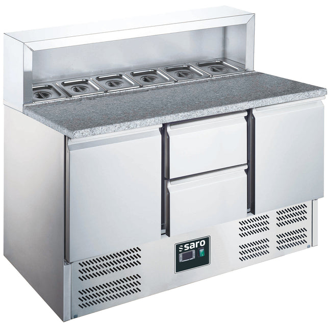 Saro Pizzatisch 2 Türen + 2 Schubladen mit Aufsatz Modell EPS 903 2/2 3.5E+2 L