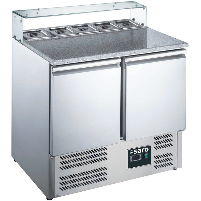 Saro Pizzatisch 2 Türen Glasaufsatz Modell EPS 900G 198 L