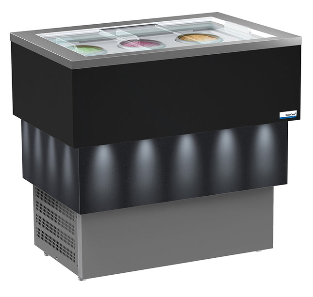 NordCap COOL-LINE Speiseeisvitrine Carrara Dark Vista 6 für 6 + 6 x 7