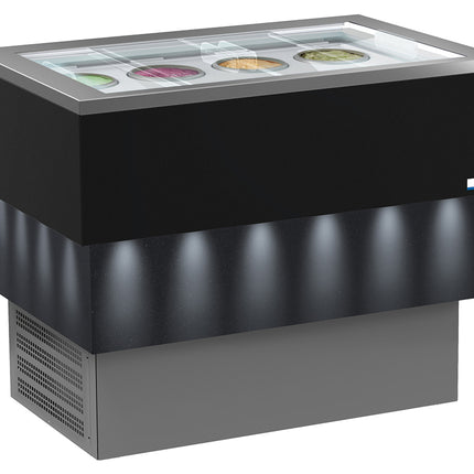 NordCap COOL-LINE Speiseeisvitrine Carrara Dark Vista 8 für 8 + 8 x 7