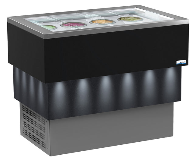 NordCap COOL-LINE Speiseeisvitrine Carrara Dark Vista 8 für 8 + 8 x 7