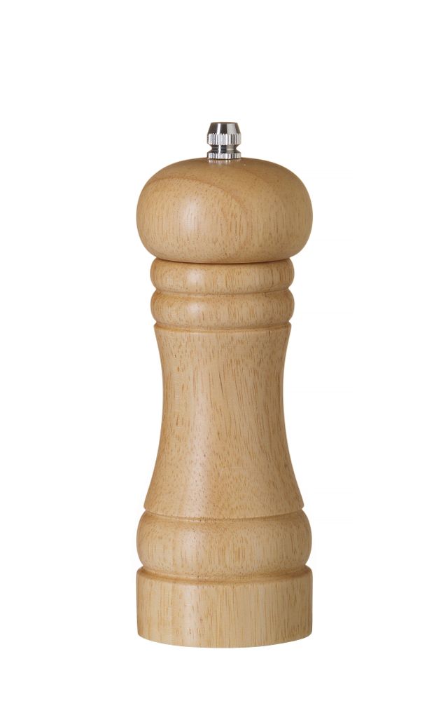 HENDI Salzmühle aus Holz – Holz hell – Ø 57 × H 165 mm – Produktansicht