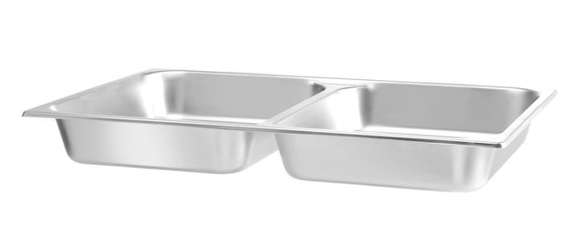 HENDI Lebensmittelpfanne GN 1 / 1 zweigeteilt – 7.5 l – 530 × 325 × 65 mm – Produktansicht