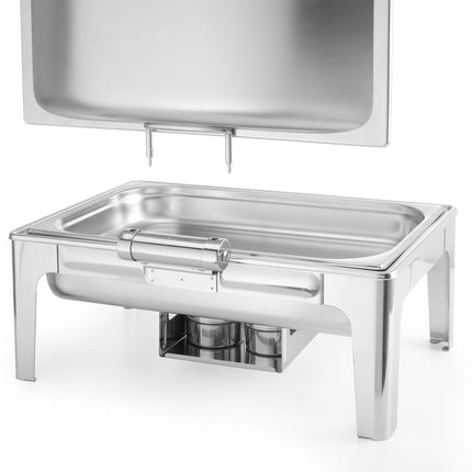 HENDI Chafing Dish GN 1 / 1 – satiniert – Profi Line – 9 l – 570 × 430 × 290 mm – Detailansicht
