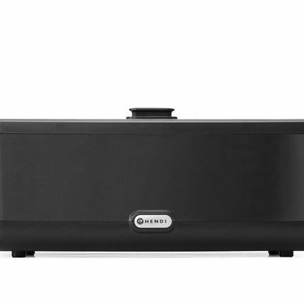 HENDI Chafing Dish UNIQ – GN 1 / 1 – 230 V / 700 W – designed by Robert Bronwasser – Schwarz – 607 × 402 × H 245 mm – Produktansicht