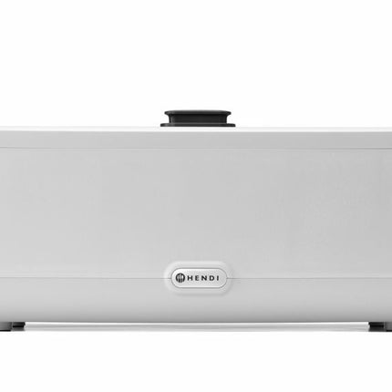 HENDI Chafing Dish UNIQ – GN 1 / 1 – 230 V / 700 W – designed by Robert Bronwasser – Weiß – 607 × 402 × H 245 mm – Produktansicht