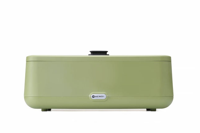 HENDI Chafing Dish UNIQ – GN 1 / 1 – 230 V / 700 W – designed by Robert Bronwasser – Grün – 607 × 402 × H 245 mm – Produktansicht