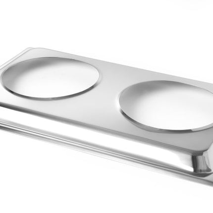 HENDI Aufsatzadapter für 2 Bain-Marie Töpfe – Aufsatz – GN 1 / 1 – 530 × 325 × 30 mm – Produktansicht