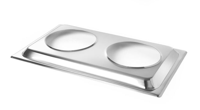 HENDI Aufsatzadapter für 2 Bain-Marie Töpfe – Aufsatz – GN 1 / 1 – 530 × 325 × 30 mm – Produktansicht
