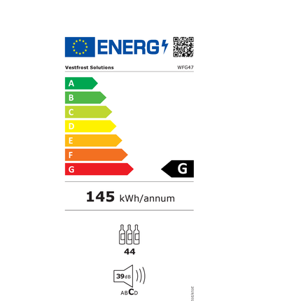 NordCap Weintemperierschrank WG 47 – Energielabel