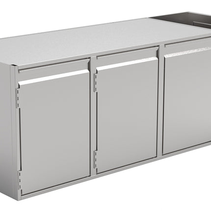 NordCap Tiefkühltisch TKE 3-70-3T MFR mit 3 Türen für GN 1/1