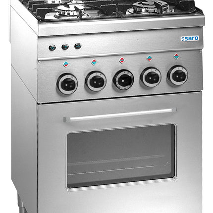 Saro Gasherd mit Gasbackofen 4 Brenner 600 Line G4SF6