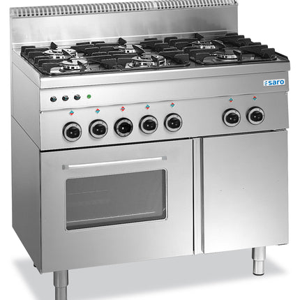 Saro Gasherd mit Gasbackofen 6 Brenner 600 Line G6SFA6