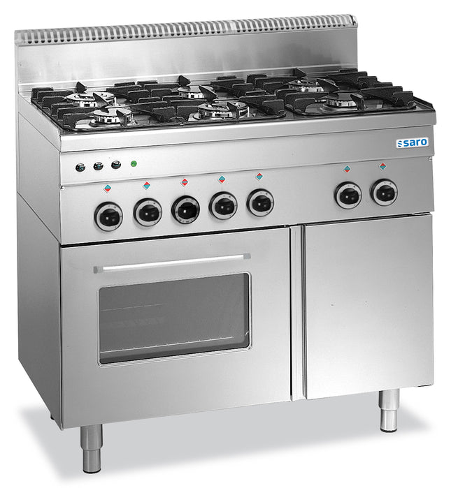 Saro Gasherd mit Gasbackofen 6 Brenner 600 Line G6SFA6
