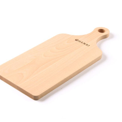 HENDI Schneidbrett mit Griff – Holz hell – 390 × 160 mm – Rechteckig – Produktansicht
