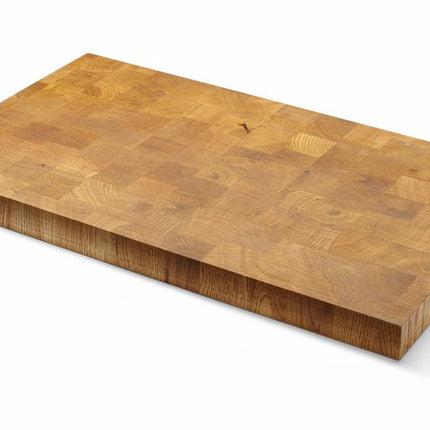 HENDI Servierbrett aus Eichenholz –  Hirnholz – Rechteckig – 530 × 325 × H 35 mm – Weitere Produktansicht