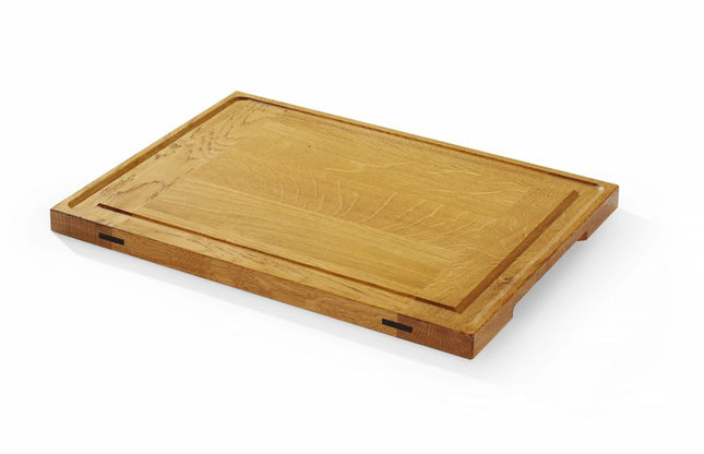 HENDI Servierbrett aus Eichenholz – Rechteckig – 370 × 270 × H 20 mm – Produktansicht