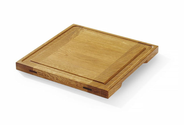 HENDI Servierbrett aus Eichenholz – Rechteckig – 270 × 270 × H 20 mm – Produktansicht