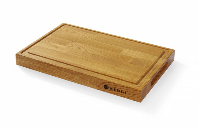 HENDI Servierbrett aus Eichenholz – 420 × 280 × H 40 mm – Produktansicht