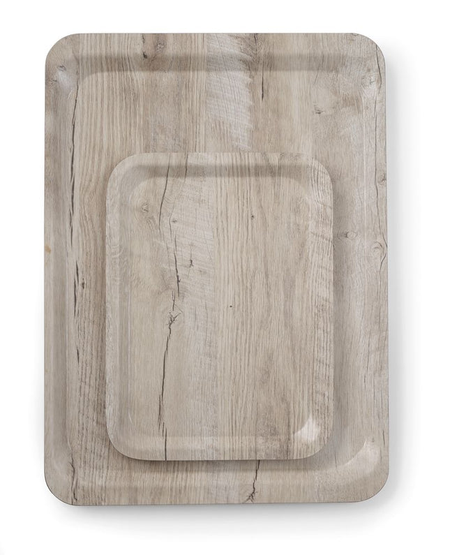 AmerBox Serviertablett aus Melamin mit Holzoptik – Holz hell – 240 × 340 mm – Produktansicht