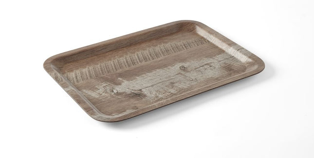 AmerBox Serviertablett aus Melamin mit Holzoptik – Holz dunkel – 240 × 340 mm – Produktansicht