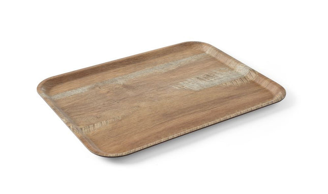 AmerBox Serviertablett aus Melamin mit Holzoptik – Holz – 370 × 530 mm – Produktansicht
