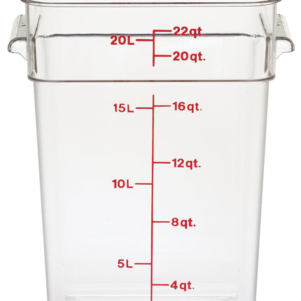 Cambro Camwear® CamSquare® Vorratsbehälter Polycarbonat, Quadratisch 20,8 L - 22SFSCW135